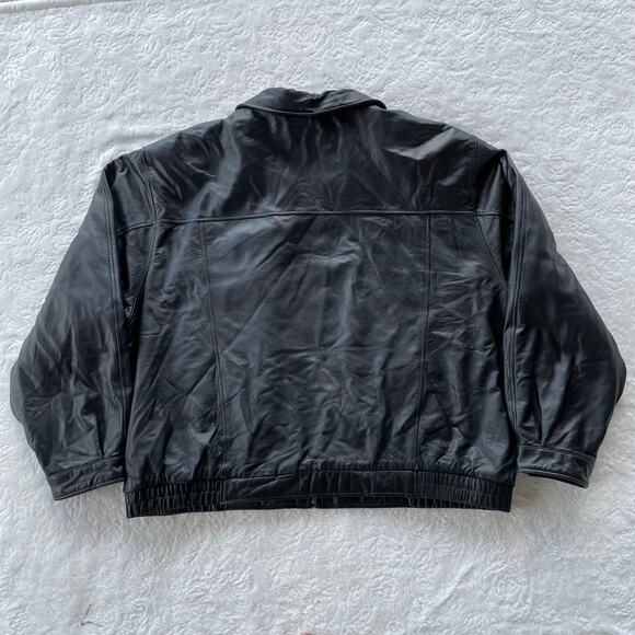 🔥Vintage Croft & Barrow Soft Leather Bomber Jacket Classic Biker Mens Size XXL - Picture 3 of 16